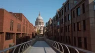 St Pauls Cathedral In London Framed Between Two Buildings Stock Footage