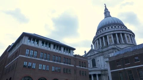 St. Paul's Cathedral Static Shot London Paternoster Square Stock Footage 209155797