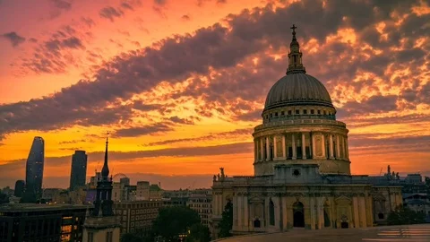 St Pauls Cathedral Sunset Timelapse Stock Footage 106515627