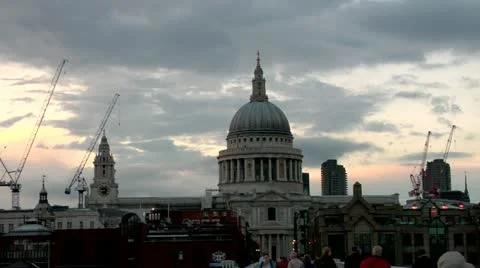 St. Paul's Cathedral, The Thames Stock Footage 10808995