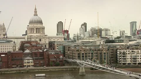 St. Paul's Cathedral, The Thames Stock Footage 10809169