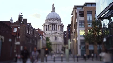 St Paul’s Cathedral Time Lapse in London Stock Footage 96691464