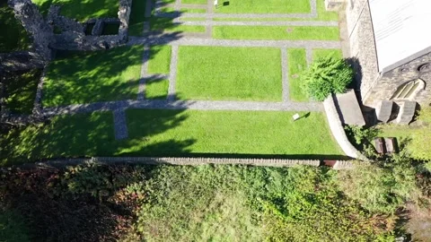 St. Paul's Monastery, Jarrow, grounds layout view 库存影片 132348376