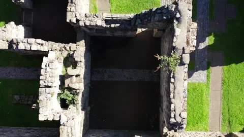 St. Paul's Monastery, Jarrow, rocket view showing grounds Video stock 132348348