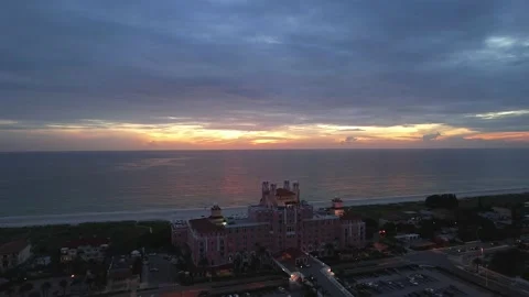St Pete Beach Florida Sunset At The Don Cesar Video stock 163063880