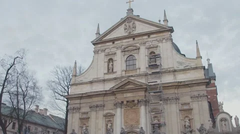 St Peter and St Paul church in Grodzka Street Stock Footage 65874544