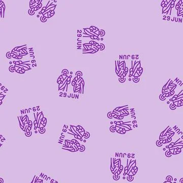 St peter and st paul feast catholic holiday line seamless pattern Stock Illustration