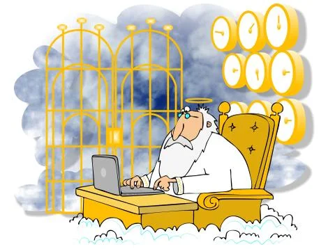 St. Peter at the Pearly Gates Stock Illustration