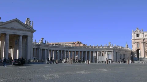 The st Peter Square with a few tourists Stock Footage 130004769