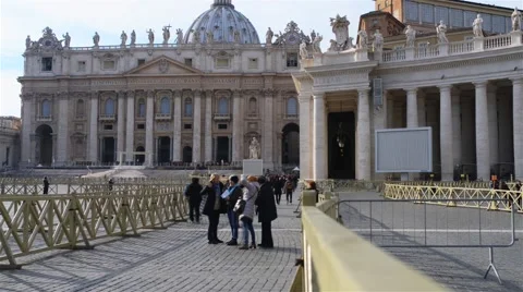 St. Peter Square is large plaza in Vatican City Stock Footage