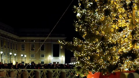 St Peter square, the nativity scene Stock Footage 99841440