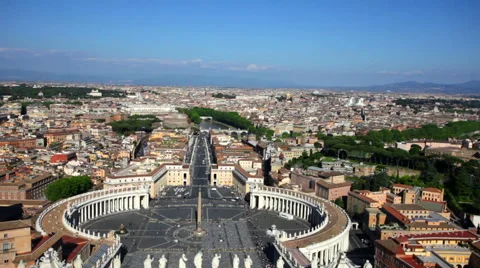 St. Peter Square in Vatican city, Italy Stock Footage 56493255