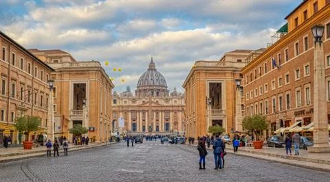 St. Peter square in Vatican Stock Photos