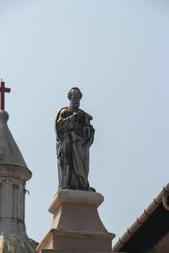St. Peter Statue against Sky Stock Photos