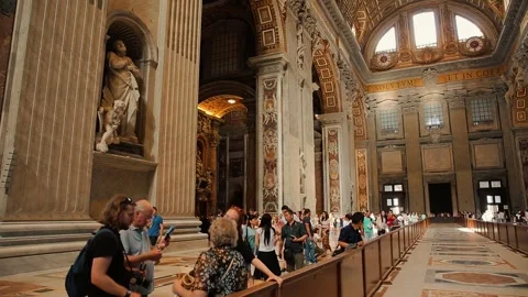 St. Peters Basilica Interior 16 (Editorial) Stock Footage 336023997
