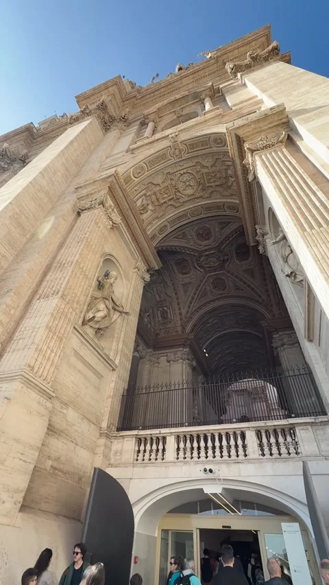 St Peter's Basilica papal crypt entrance 스톡 동영상 334339054