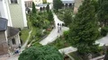 St. Peter's Cemetery tourism spot high angle tilt and old town Salzburg, Austria 4k or 4k+ Resolution