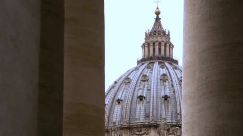 St Peter’s Dome, Vatican - Dolly Stock Footage