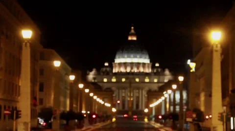 St. Peter's at Night Stock Footage 52933170