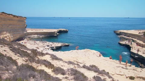St Peter's Pool, Malta Stock Footage 65311986