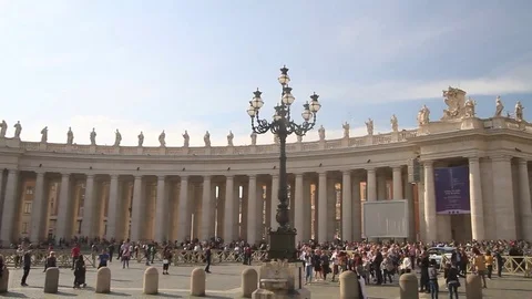 St. Peter's Square and Basilica in Vatican City, Rome, Italy Stock Footage 81608659