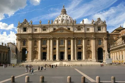 St. Peter's Square  in front of St. Peter's Basilica in Vatican City, Rome Stock Photos