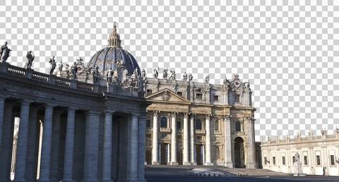 St. Peter's Square Render, Transparent Background Stock Illustration