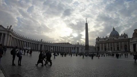 St. Peter's Square with silhouetted foreground  Video stock 101003657