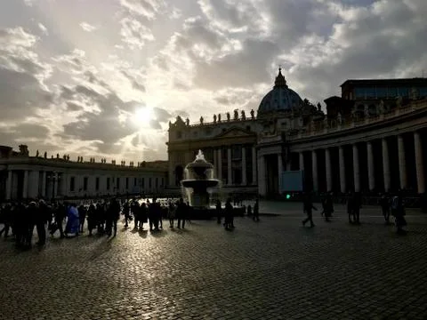 St. Peter's Square Sunset Stock Photos