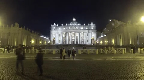 St. Peters Square Time lapse within the Vatican/ Rome / Italy Stock Footage 46843155