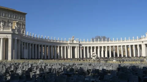St. Peter's square view aint Peter Basilica Rome Italy 4k Stock Footage 50606422