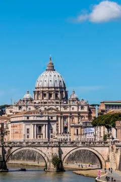 St. Peter's from the Tiber Stock Photos