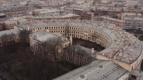St. Petersburg different types of cities shooting from a drone Stock Footage 130352435