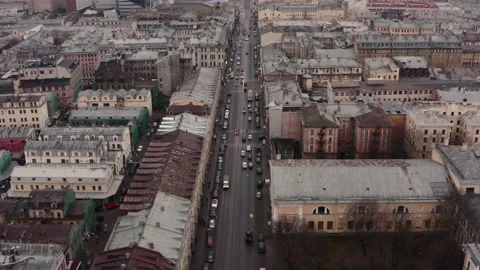 St. Petersburg different types of cities shooting from a drone Stock Footage 130356227