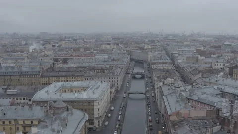 St. Petersburg different types of cities shooting from a drone Stock Footage 130563380
