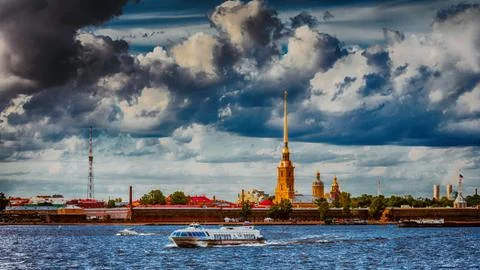 St. Petersburg quay Stock Photos