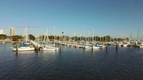 St Petersburg Tampa Bay Florida USA Yacht Port Stock Footage
