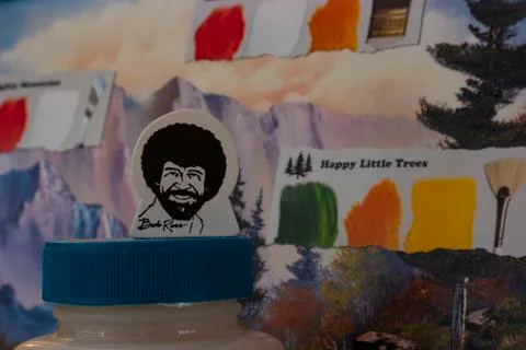 ST. PETERSBURG, USA - JULY 2019: Bob Ross 'Art of Chill' board game piece Stock Photos