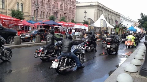 St. Petersburg. World festival of bikers. Russia . Stock Footage