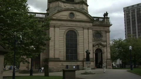 St Philip's Cathedral Birmingham Stock Footage 267004