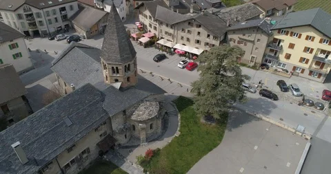 St-Pierre-de-Clages, back fly - Aerial 4K Stock Footage 106232876