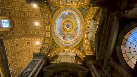 The St-Pietersbasiliek with art ceiling Video stock 118260341