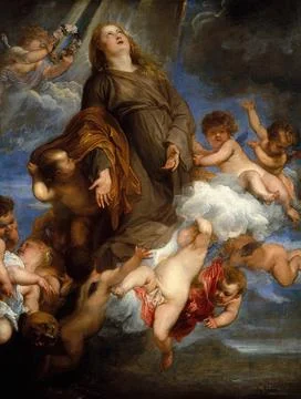 St Rosalie in Intercession for the Plague Sufferers of Palermo 1624 Sicily Illustrazione stock