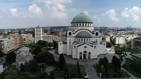 St. Sava temple in Belgrade Stock Footage