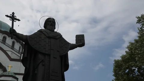 St. Sava temple in Belgrade timelapse Stock Footage 94528651