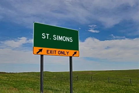 ST. SIMONS US Highway Exit Only Sign Stock Photos