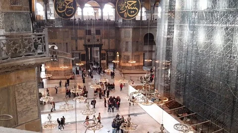 St Sofia, a cathedral and a mosque in Turkey Video stock 126887300