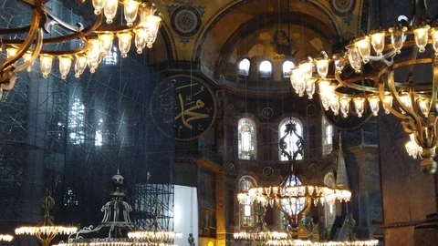 St Sofia, a cathedral and a mosque in Turkey Video stock 126887818
