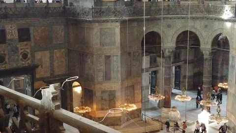 St Sofia, a cathedral and a mosque in Turkey Video stock 126887929