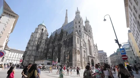 St. Stephan's Cathedral And Stephansplatz Vienna Stock Footage 148431995
